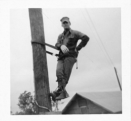 Dong Ha, 1968~Me, Seabee lineman on power pole